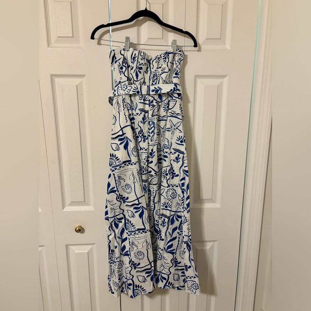 Rachel Zoe Strapless Tie Belt Midi Dress NEVER WORN - Picture 7 of 8